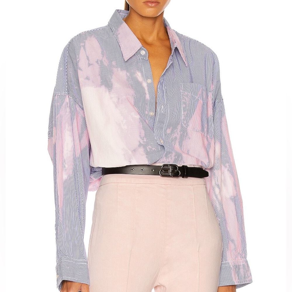R13 Bleached Drop Neck Shirt